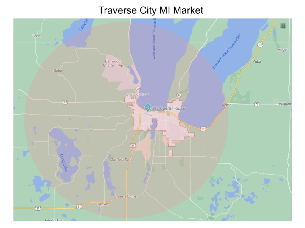 Map of Traverse City MI Market